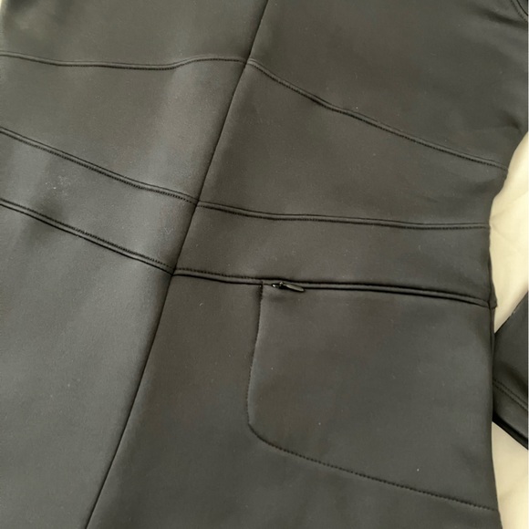 ATHLETA Black Dress Med, long sleeve. Sculpted waistline accent, 1/4 zip front. - Picture 6 of 10